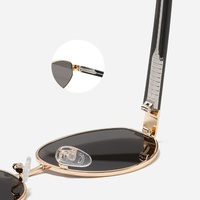 Lunettes de soleil polarisées en acétate personnalisées avec logo, design de créateur, pour hommes et femmes, style rétro ovale en métal, protection UV