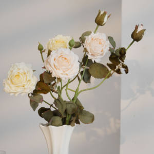 Künstliche Blume, rote geröstete Rand rose, Haupt dekoration, Hochzeits feier, Seiden blumen hersteller Großhandel - Product Image 2