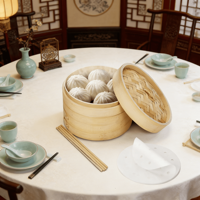Ensemble de cuisson vapeur chinois en bambou Addreen, panier vapeur pour maïs et aliments, avec couvercle, doublures en papier et baguettes