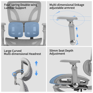 SAIGU <span class=keywords><strong>Sedia</strong></span> da Ufficio Ergonomica di Lusso, Schienale Alto Regolabile 3D, Girevole, Traspirante, Comoda, Completamente in Rete, per Manager - Product Image 4