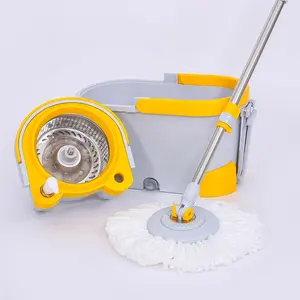 Gemakkelijk Leven Reinigingsproducten Handpers 360 Roterende Spin Microfiber Mop Floor Cleaning Met Emmer