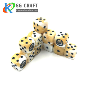 Wholesale Random Color Round Edge Wooden Dice Custom Happy Game Dice With Logo Embossed