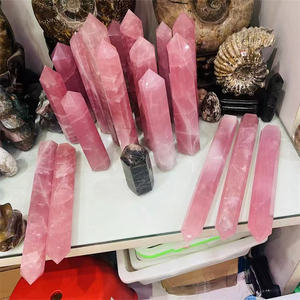Großhandel Big Size Kristall Quarz Punkte Turm Natur rosa Rosenquarz Kristalle Heils tab für Dekor - Product Image 6