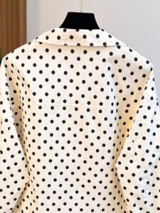 Chaqueta Casual para Mujer con Cremallera Tejida y Estampado Aleatorio de Lunares de Poliéster, Nueva Moda de Primavera y Otoño - Product Image 5