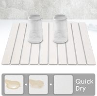 Tapis de séchage écologique pliable en diatomite absorbant pour comptoir de cuisine, vaisselle et tasses