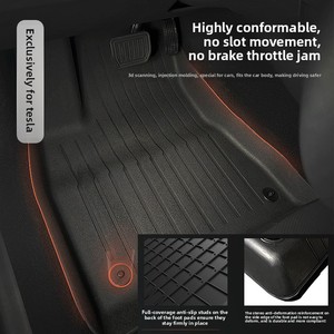 Tapis de sol semi-fermés en TPE gaufré sur mesure, imperméables, avec doublure de coffre et protection de dossier pour Tesla Model 3 2023-2025 OLIVER - Product Image 2