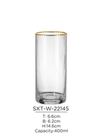 Verre à eau nordique moderne soufflé à la main en verre soufflé durable avec des rayures créatives et un verre highball transparent pour vin rouge