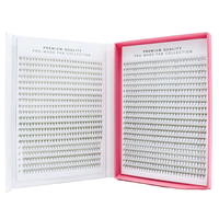 Faux-cils évasés 10d 20d 30d thermocollés, cils évasés avec propre marque, cils personnalisés, emballage arrière en aluminium, éventail moelleux préfabriqué