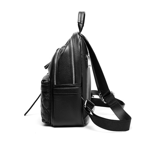 Custom ODM/OEM High Quality Women <strong>Black</strong> Plain <strong>Leather</strong> <strong>Backpack</strong> Made in China - Product Image 3