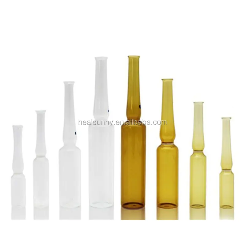 Pharma 1ml 2ml 3ml 5ml 10ml 15ml 20ml Typ leere Glas ampulle Bernstein klar