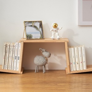 Solid Wood Bookshelf Minimalist Desktop Organizer Rectangle Standing Type For <b>Desk</b> Storage Neatening Office Use - Product Image 3