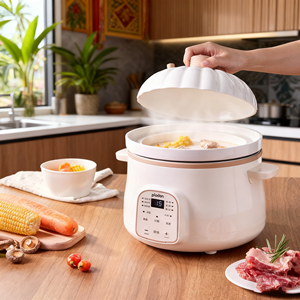 Petit appareil de cuisine pour usage domestique, mijoteuse électrique automatique et manuelle intelligente en céramique de 3,0 L, <span class=keywords><strong>pot</strong></span> à ragoût portable - Product Image 4