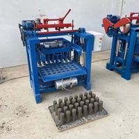 Máquina Manual Móvil para Fabricar Ladrillos de Cemento 4-45, Equipo Pequeño para Moldear Bloques Huecos y Ladrillos de Pavimento, Disponible en Fábrica