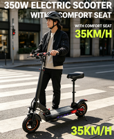 Trottinette électrique pliable, moteur 350W48V, légère, étanche, charge maximale 120kg, freins à double disque, affichage LED pour adulte