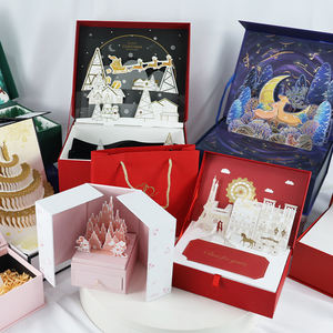 कस्टम लक्जरी क्लैमशेल चुंबकीय पैकेजिंग बॉक्स तीन-आयामी आश्चर्य 3 डी पॉप अप व्यक्तिगत उपहार बॉक्स - Product Image 1