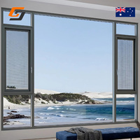 Puertas y ventanas abatibles de vidrio doble de aleación de aluminio estándar australiano GS