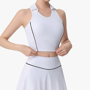 Nouvel Arrivage Ensemble Jupe de Sport pour Femme, avec Soutien-gorge de Sport Color Block et Débardeur de Yoga, Absorbant la Transpiration et Respirant, pour le Golf et le Tennis - Product Image 1