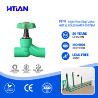 Vanne à soupape PPR à haut débit, vanne d'arrêt à grand diamètre, fusion par emboîtement pour conduite principale d'alimentation en eau, vente chaude PN25 DN20-63mm