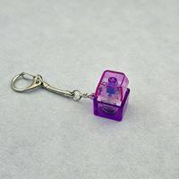 Porte-clés Fidget Coloré Transparent avec Capuchon de Clavier, Jouet Lumineux en Forme de Bouton de Clavier Mécanique, Pendentif Anti-Stress Cliquable pour Gamers