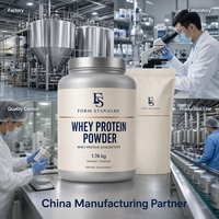 Poudre d'isolat de protéines de lactosérum en vrac, certifiée GMP, fabrication OEM, supplément de sport personnalisé, 1000 sacs