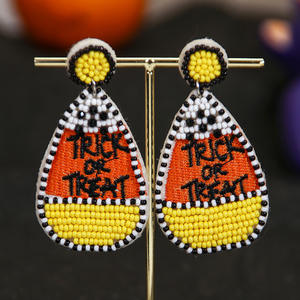 ต่างหูทอฮาโลวีนแฟชั่นย้อนยุคปักลายข้าวลูกปัดต่างหูสำหรับผู้หญิง1864 - Product Image 2