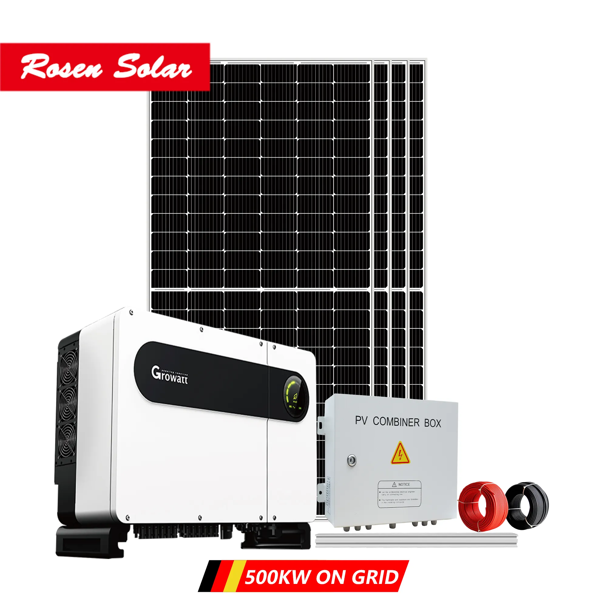 100KW 500KW 1MW On Grid PV Module Solar Kit 3 Phase Grid Tied Solar Energy Storage System