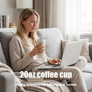 Tazze da Caffè con Logo 20oz 600ml, Tazza da Caffè in Acciaio Inossidabile con Corda Portatile, Thermos Isolato Sottovuoto per Auto e Attività all'Aperto - Product Image 6
