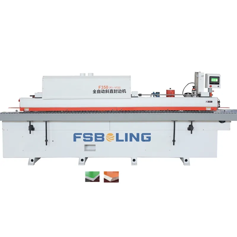 F350 high-efficiency fully automatic edge banding machine with bevel for woodworking furniture manufacturing