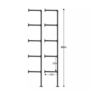 Étagère de tuyau industriel DIY avec bride de raccord de tuyau en fer malleable 3/4 support de bride - Product Image 1