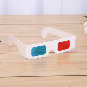 White personalized <span class=keywords><strong>3D</strong></span> red and blue glasses paper disposal <span class=keywords><strong>3D</strong></span> cinema glasses the Wholesale - Product Image 5