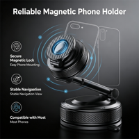 Support magnétique pour voiture résistant à la chaleur -44 ° F à 203 ° Support de téléphone à ventouse F Nano-Gel pour toutes les conditions routières