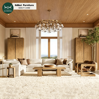 Ensemble de canapés élégants pour salon, structure en bois massif, canapé sectionnel moderne, coussin doux et confortable pour hall d'hôtel