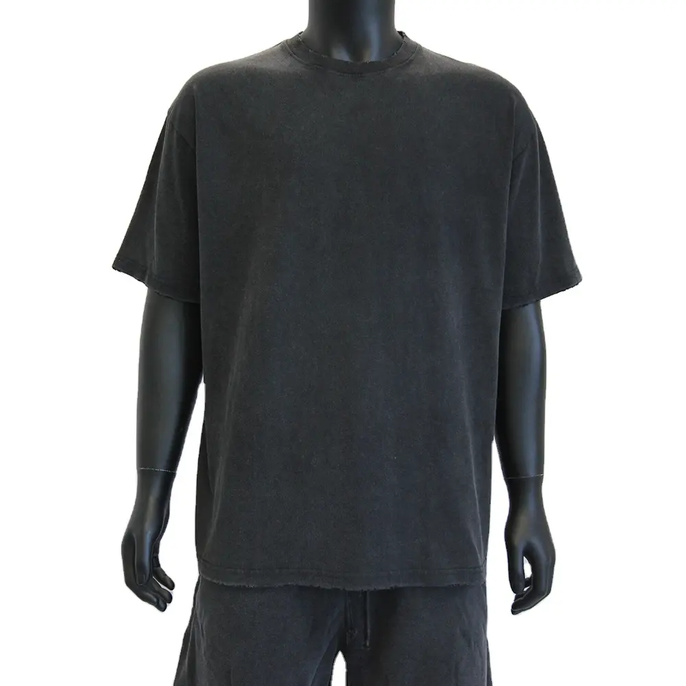 Maglietta personalizzata lavata maglietta Vintage vuota all'ingrosso maglietta oversize da uomo maglietta Hip Hop 100% cotone pesante lavaggio acido T-Shirt
