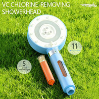 Pommeau de douche à effet pluie filtrant la vitamine C pour embellir la peau, pommeau de douche à main chromé, élimination facile du chlore