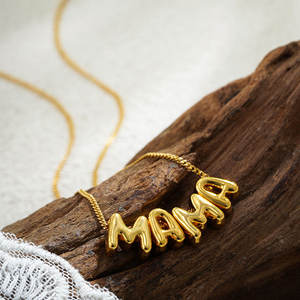 Delicado Collar con Colgante para Mujer, Chapado en Oro PVD de 14k y 18k, Acero Inoxidable 316L, Joyería Fina para el Día de la Madre, Collar para Mamá - Product Image 1