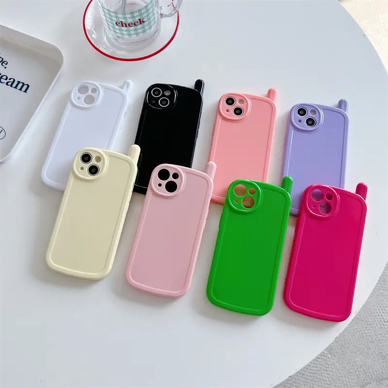 Cute Cartoon Classic Retro Cellular Phone Case For iPhone 15 14 Pro Max 12 11 13 Pro 7 8 Plus XS XR X Silicone Kawaii Cover
