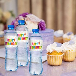 Étiquettes autocollantes imperméables personnalisées pour bouteilles d'eau de fête d'<span class=keywords><strong>anniversaire</strong></span>, 24 pièces, 8,6''x2'', vente en gros, directement de l'usine - Product Image 4