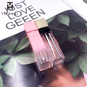 Tube de brillant à lèvres carré rose dégradé avec pinceau, prix usine, conteneur vide - Product Image 4