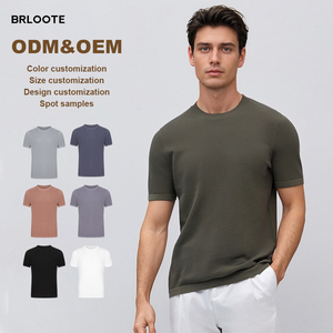 Brloyte produttori Custom Designer abbigliamento moda <span class=keywords><strong>uomo</strong></span> semplice t-Shirt piatta macchina comoda estiva elastica cotone t-Shirt - Product Image 1