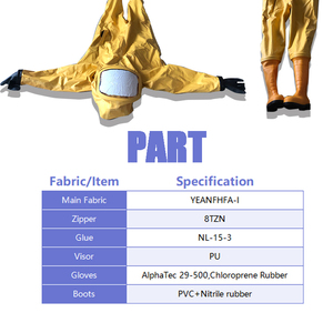 Traje Químico Amarillo Hermético Estándar Europeo, Traje <span class=keywords><strong>de</strong></span> Protección Química Ligero No Hermético - Product Image 2