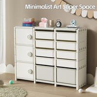 Meuble de rangement multifonctionnel en plastique pour enfants, ensemble de rangement pour jouets et jardins d'enfants pour supermarchés
