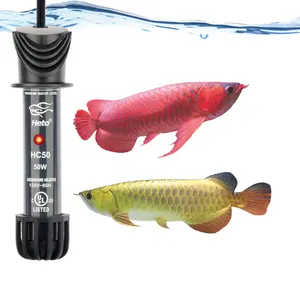 Heto Preset Glass Aquarium Heater、100W 200W Submersible Fish Tank Heaterため10-120Gal FreshwaterとSaltwater Fish