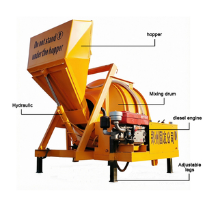 Mezcladora de Tambor Eléctrica Portátil con Transmisión de Engranajes para Obras de Construcción, Mezcladora de Concreto JZC350 - Product Image 4