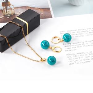 Simple Opal Jewelry Sets Cute Silver/Gold Plated Stainless Steel Necklace Earrings Sets for Everybody - Product Image 3