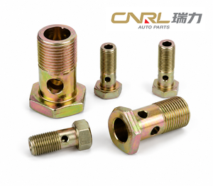 Tornillo Banjo Hueco Niquelado Pulido DIN 7643-3 de Fábrica RuiLi al por Mayor para Automoción, con Dos Orificios, para la Industria Sanitaria - Product Image 1