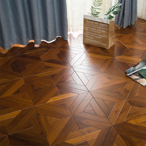 Parquet en bois de teck multicouche rustique, résistant à l'humidité, non toxique, facile à nettoyer, qualité peinture à la main, ABC 16 mm, pour restaurant - Product Image 1