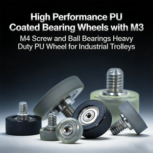 Roues à roulement à billes revêtues de PU haute performance avec vis M3 M4 et roulements à billes Roue en PU robuste pour chariots industriels - Product Image 1