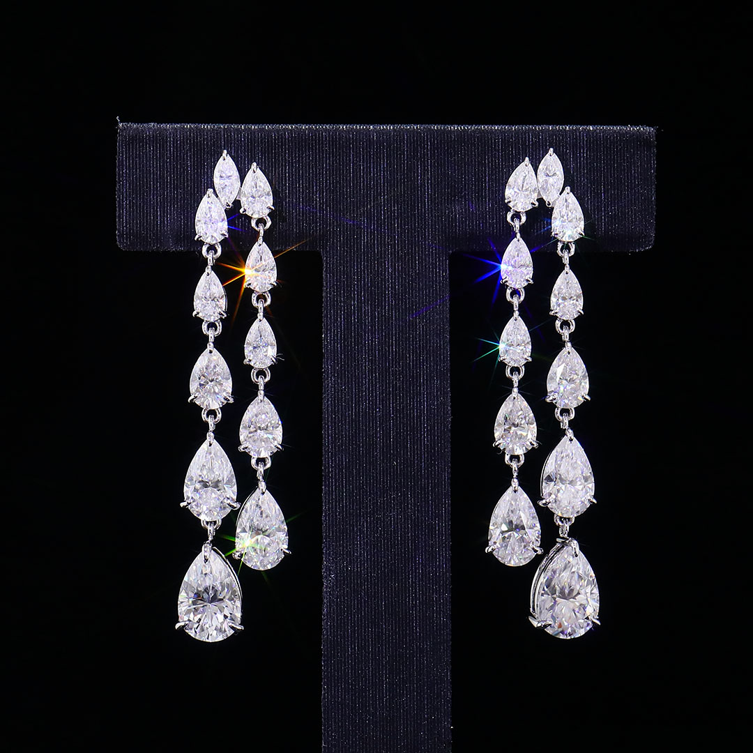 10k gold moissanite diamond earring