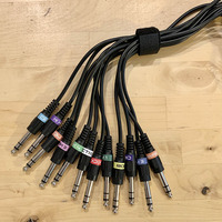 Combinaison 12 câbles Kit de faisceau de câbles serpent 6.35mm TRS mâle à 1/4 pouces TRS 6.5mm prise câble de connecteur Audio pour batterie