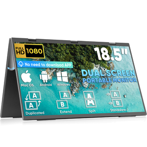 18.5แบบพกพาหน้าจอ1080P สามจอ LED <span class=keywords><strong>Mac</strong></span> ขาตั้งแบบตั้งได้พับได้แบบซ้อนกันได้ - Product Image 1